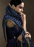 Indian Dresses - Navy Blue Anarkali Suit