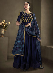 Navy Blue Anarkali Suit