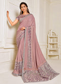 Pink Sequence Embroidered Designer Saree
