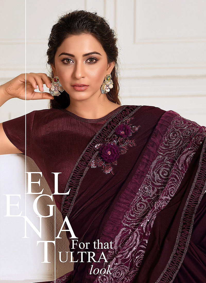Wine Saree In usa uk canada