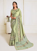 Light Green Sequence Embroidered Designer Saree