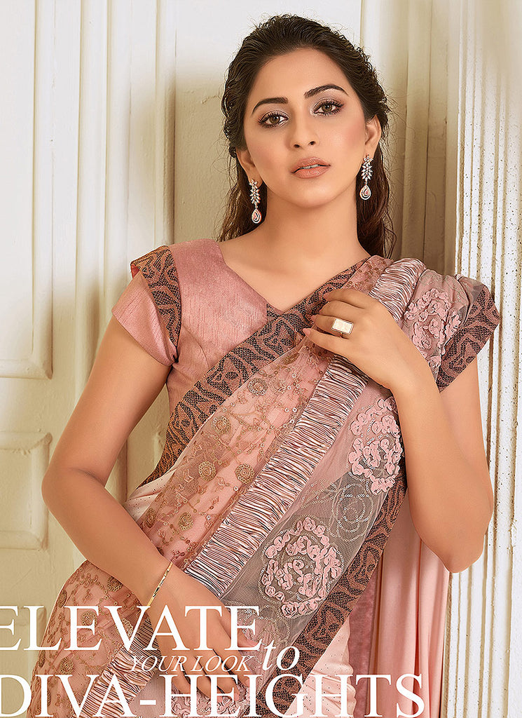 Soft Peach Saree In usa uk canada
