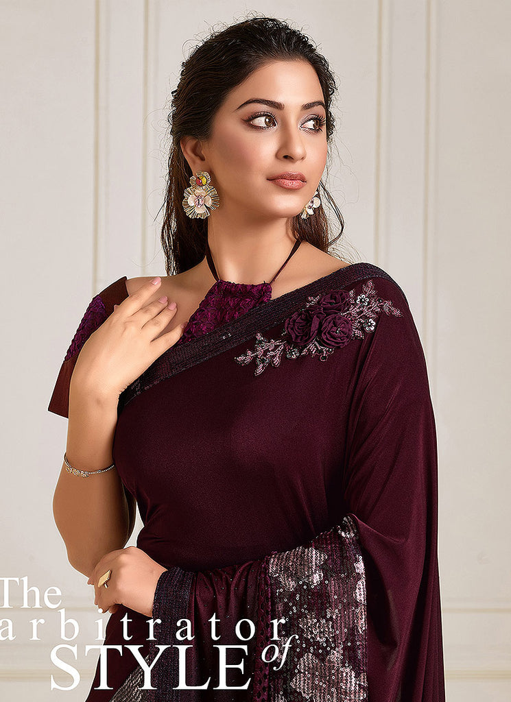 Wine Saree In usa uk canada