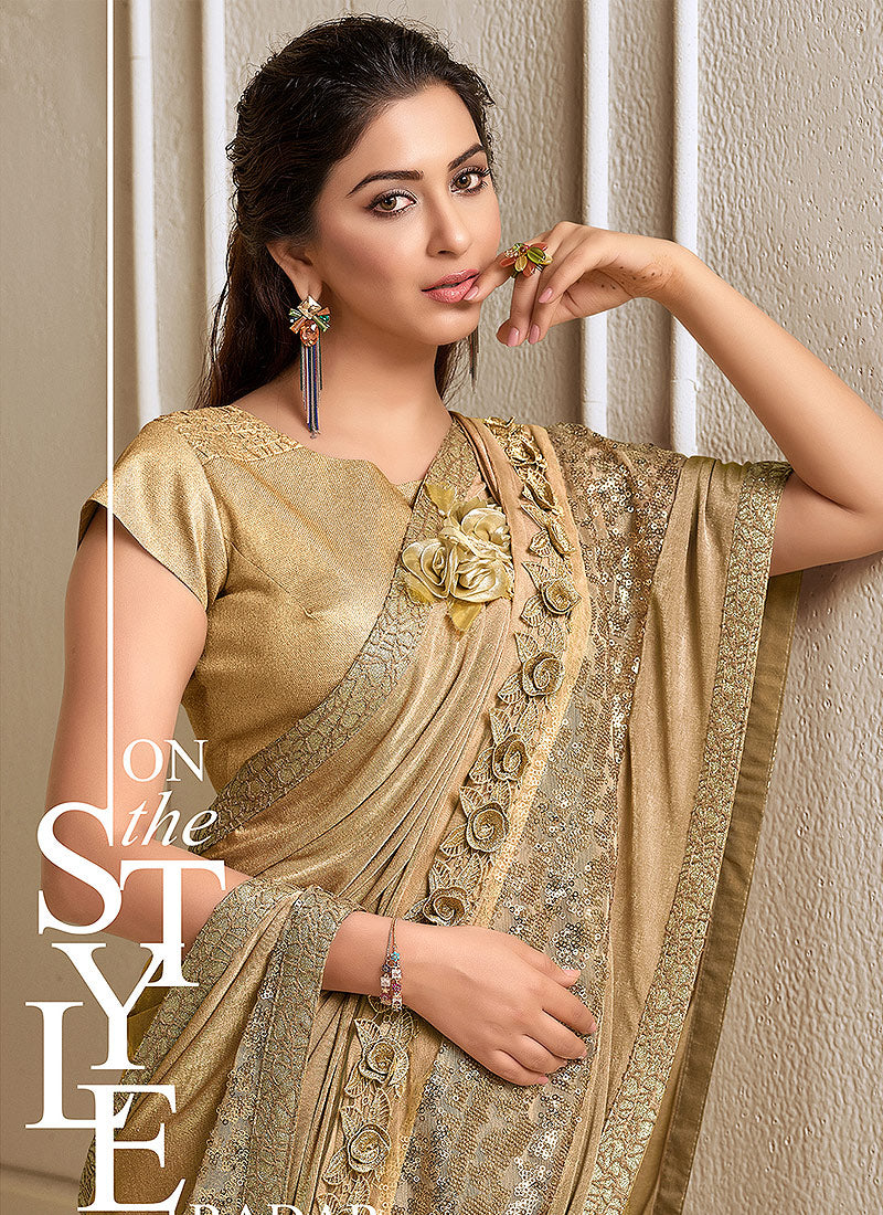 Beige Saree In usa uk canada