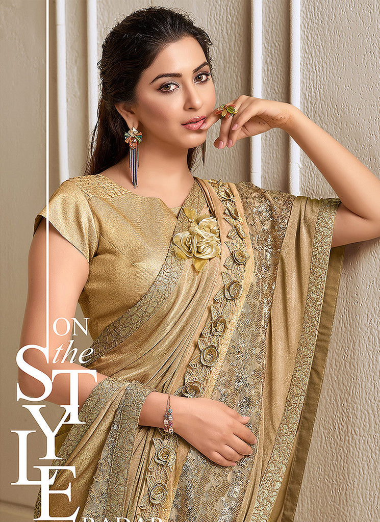 Beige Saree In usa uk canada