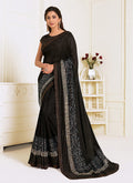 Black Sequence Embroidered Designer Saree