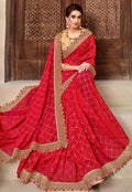 Red And Golden Silk Saree In usa uk canada
