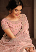 Baby Pink Embroidered Saree In usa uk canada