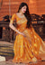 Yellow Golden Jacquard Silk Saree In usa uk canada