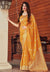 Yellow Golden Jacquard Silk Saree