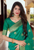 Green Golden Jacquard Silk Saree