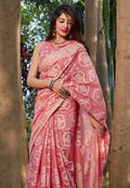 Pink Printed Silk Saree In usa uk canada