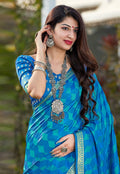 Blue Indian Silk Saree In usa uk canada