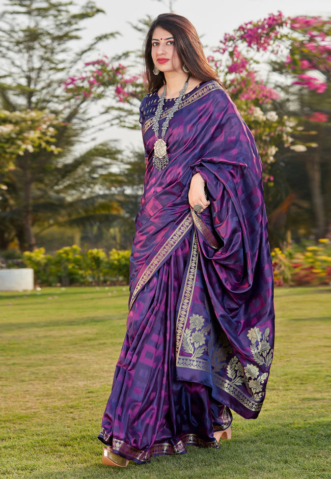Indigo Lavender  Indian Silk Saree In usa uk canada