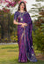 Indigo Lavender Indian Banarasi Silk Saree