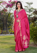 Pink Indian Banarasi Silk Saree