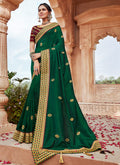 Green Embroidered Saree