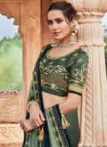 Indian Wedding Saree - Green Two Tone  Saree
