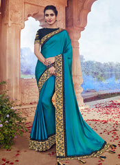 Blue And Black Saree