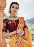 Indian Clothes - Yellow And Red Saree
