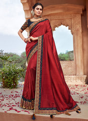 Red And Black Saree