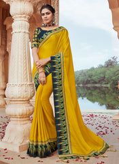 Yellow And Green Saree