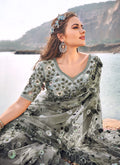 Floral Embroidered Party Wear Saree