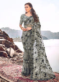 Floral Embroidered Party Wear Saree