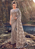 Floral Embroidered Party Wear Saree