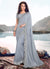 Light Blue Zari Embroidered Party Wear Saree