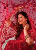 Bridal Red Floral Wedding Saree