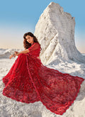 Bridal Red Floral Wedding Saree In usa