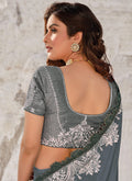 Grey Silver Wedding Saree In usa