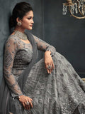 Grey Party Wear Lehenga Anarkali Suit