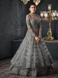 Grey Party Wear Lehenga Anarkali Suit
