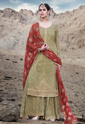 Embroidered Palazzo Suit