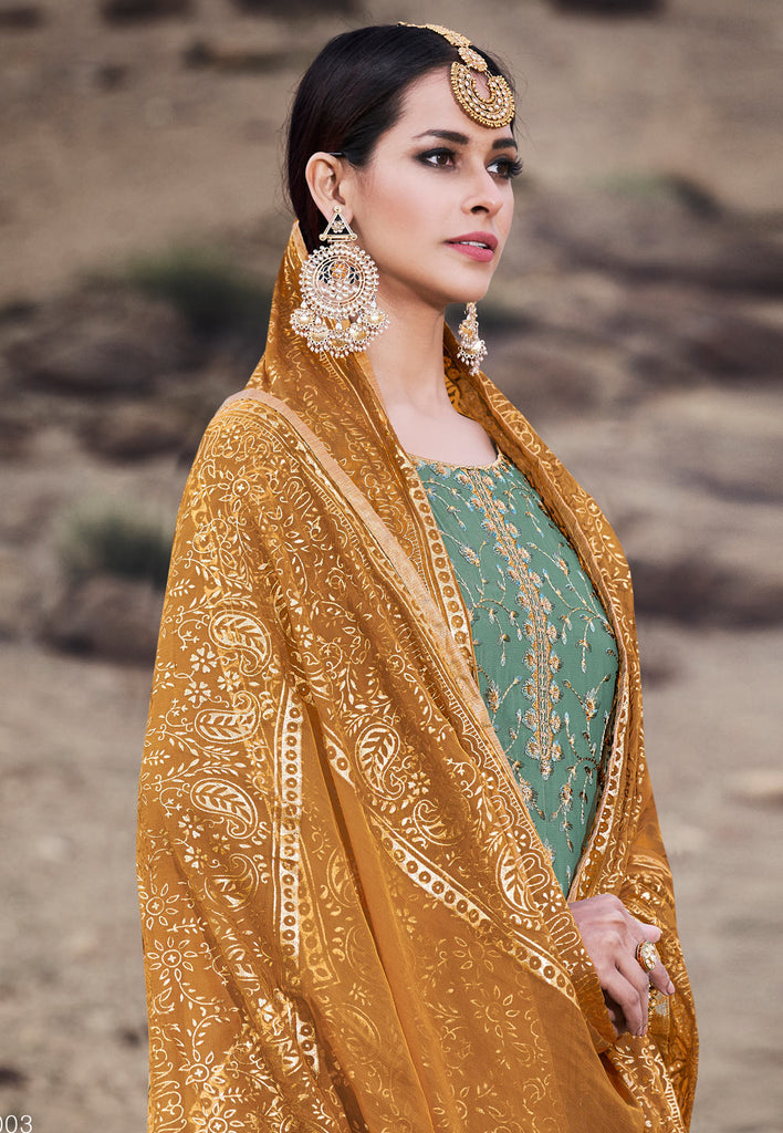 Embroidered Palazzo Suit
