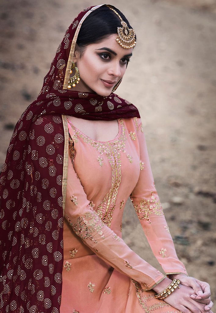 Embroidered Palazzo Suit