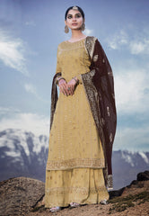 Embroidered Palazzo Suit