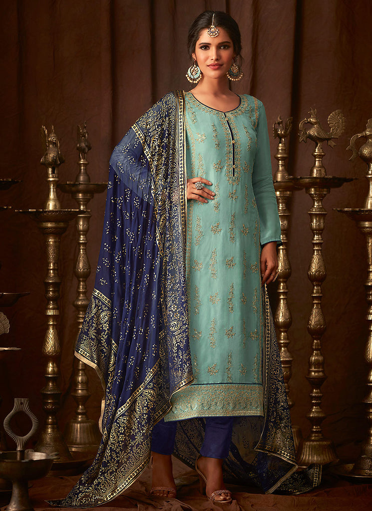 Embroidered Indian Pant Suit