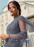 Blue Ethnic Embroidered Designer Gharara Suit, Salwar Kameez