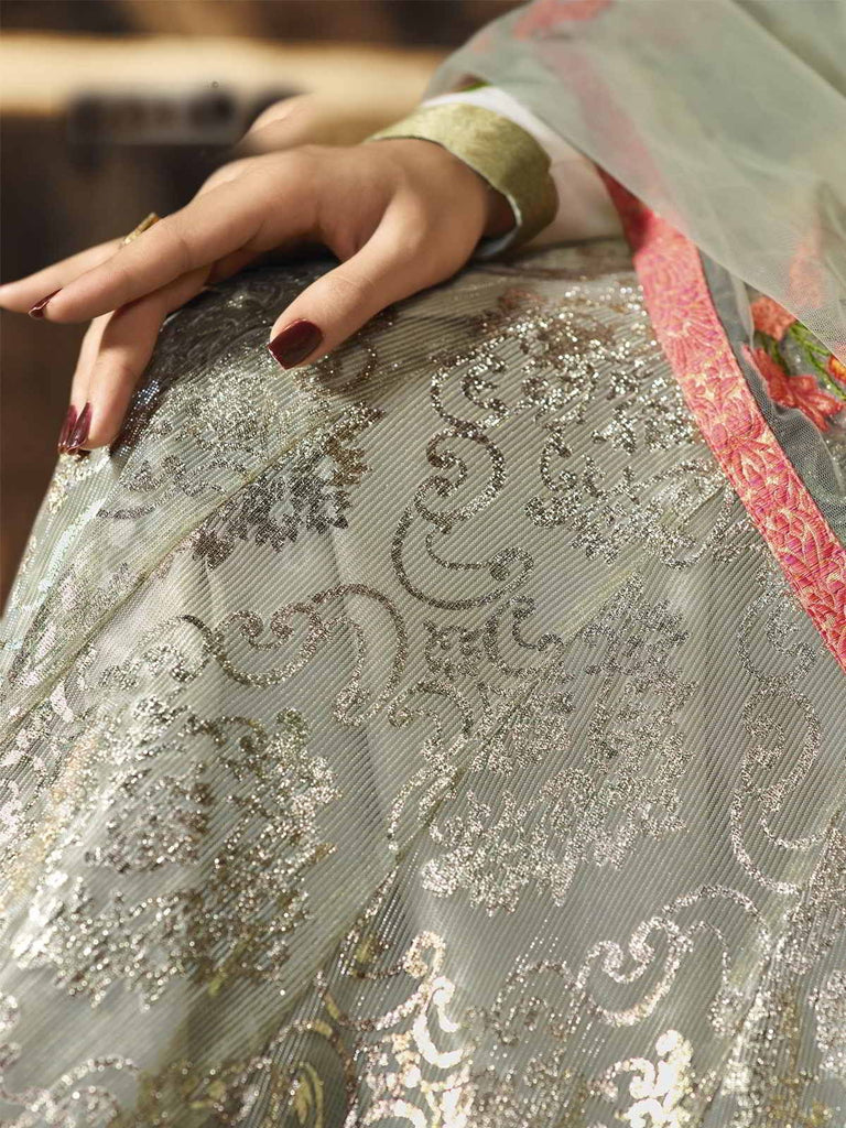 Light Green Traditional Anarkali Gown