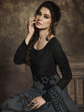 Grey And Black Party Wear Anarkali Suit