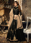 Black And Golden Ethnic Embroidered Anarkali Suit