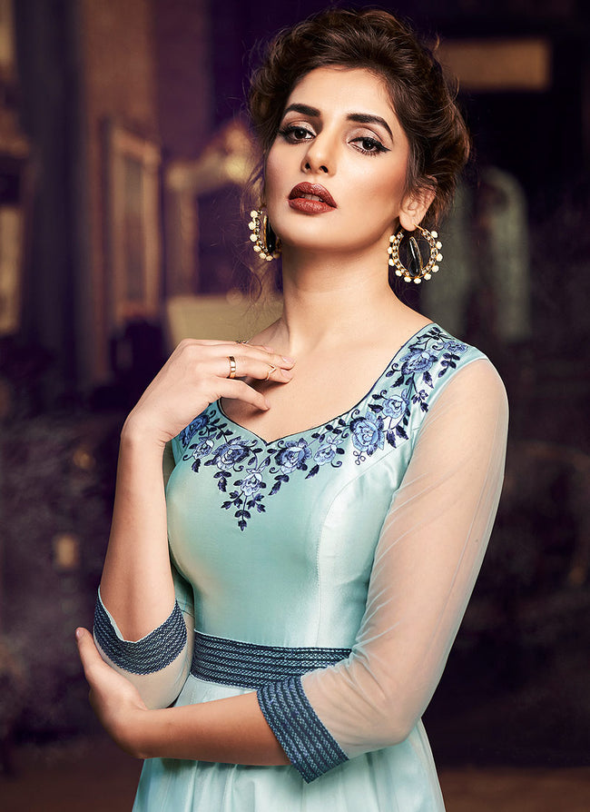 Sky Blue Kurti Design|Sky Blue Pakistani Suit|Sky Blue Dress Design|How to Design  Light Blue Dre… | Bridal dress fashion, Desi wedding dresses, Casual party  dresses