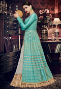 Turquoise Green Anarkali Lehenga Style Suit In usa uk  canada