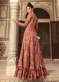 Burnt Red Anarkali Gown In usa uk canada