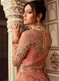Burnt Red Anarkali Gown In usa uk canada