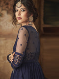 Navy Blue Party Wear Palazzo Suit Online