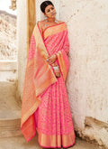 Pink Digital Printed Indian Patola Silk Saree